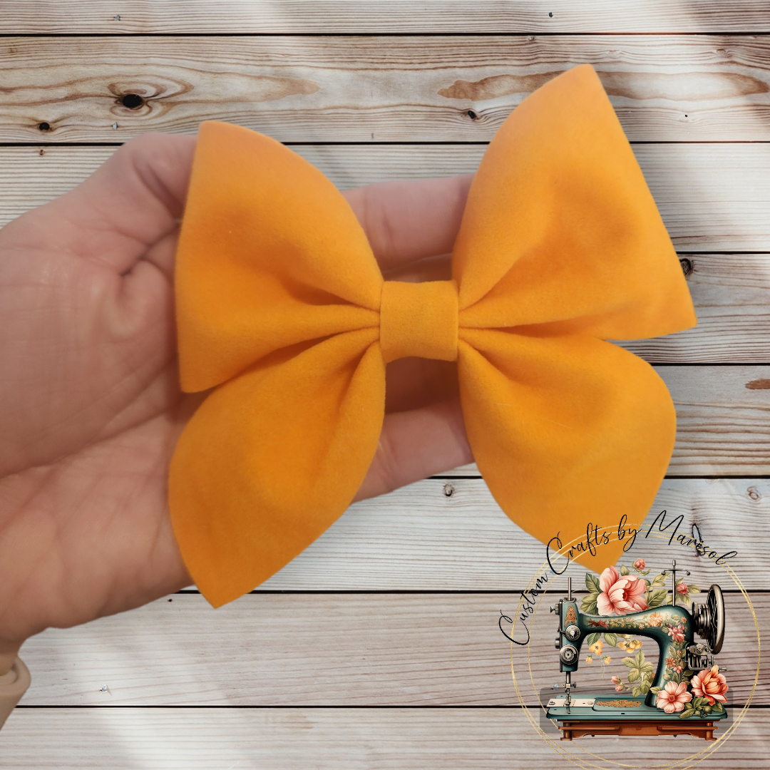 Velvet Sailor Bow On Clip or Nylon