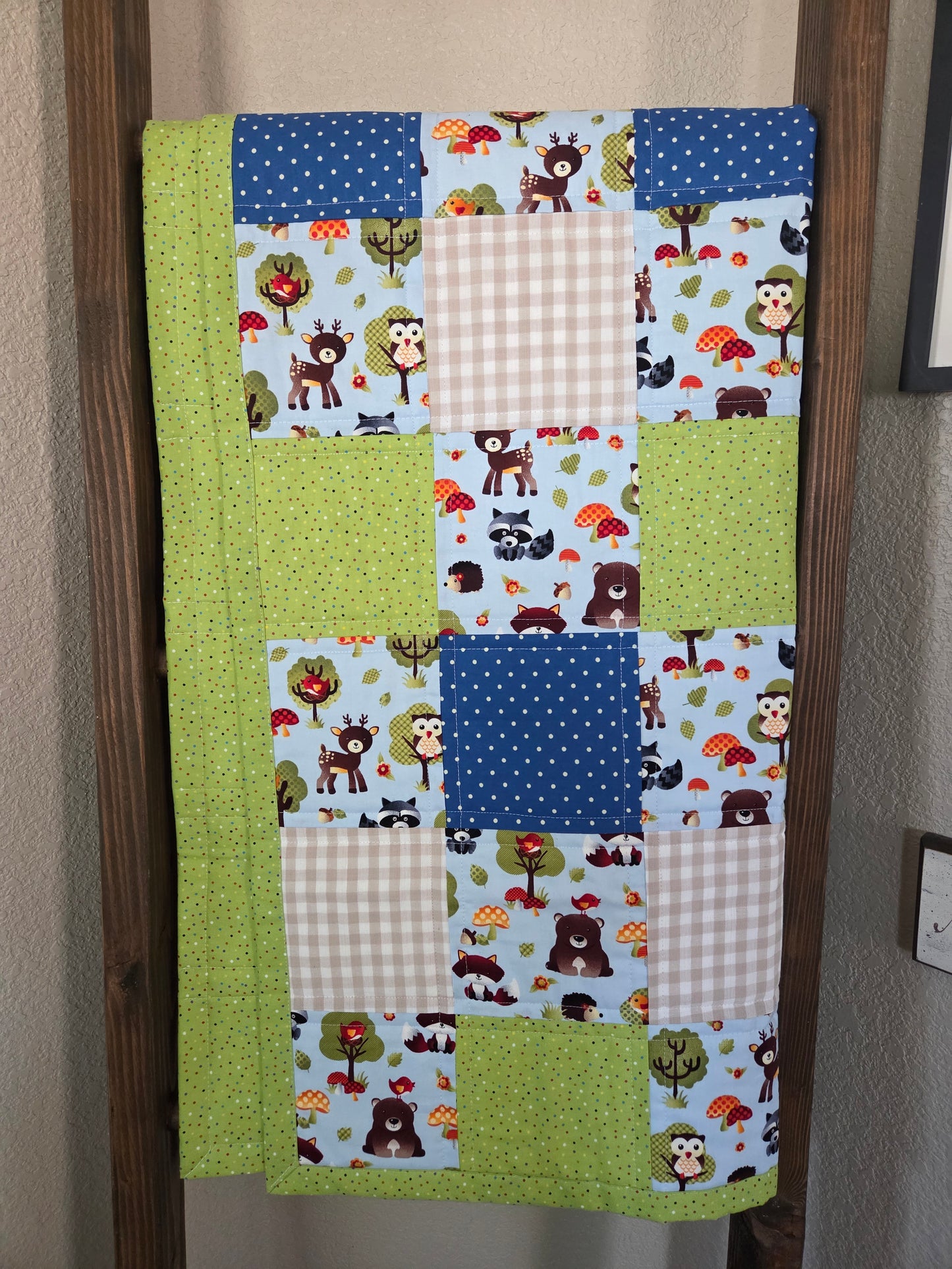 Forest Friends Patchwork Baby/Toddler Quilt