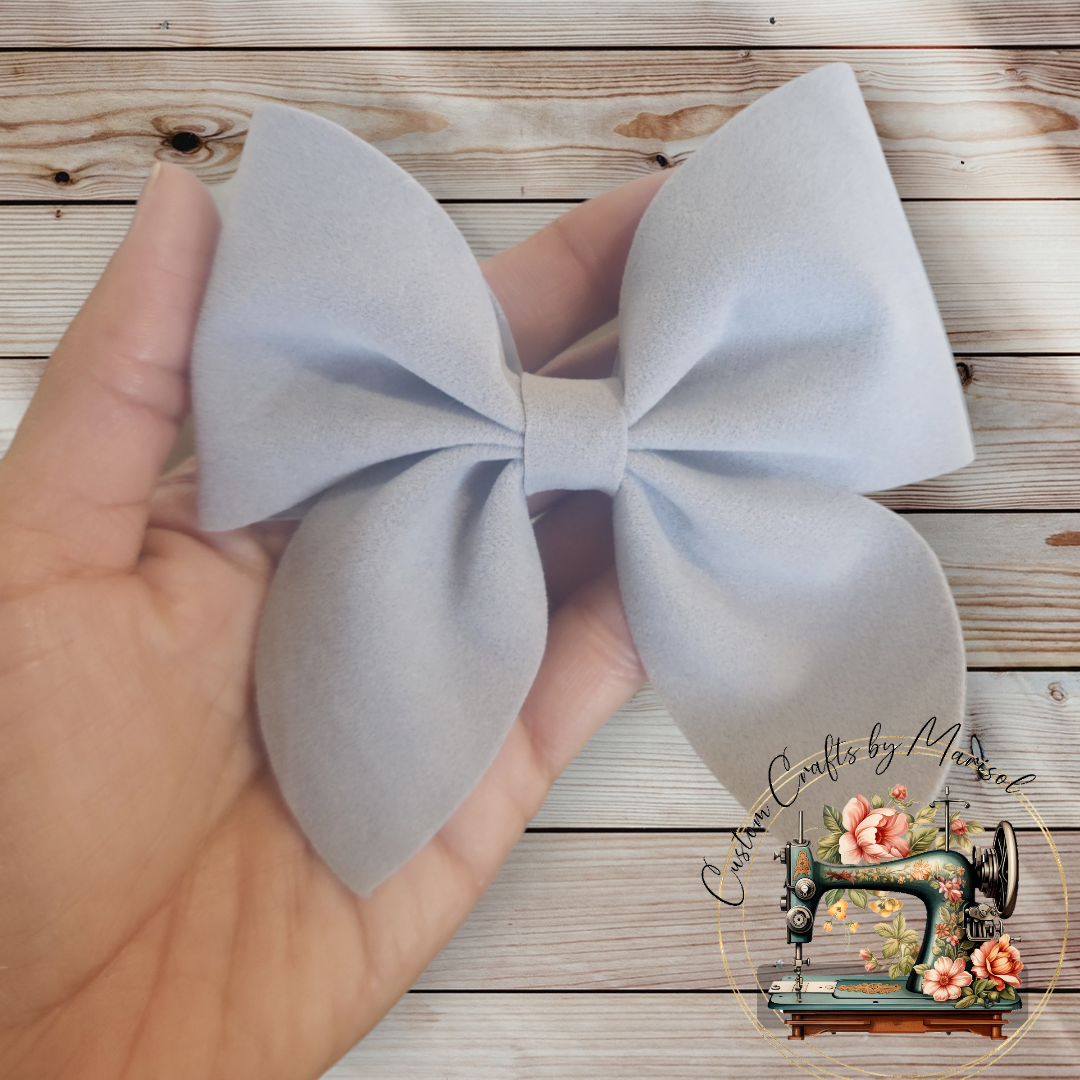 Velvet Sailor Bow On Clip or Nylon