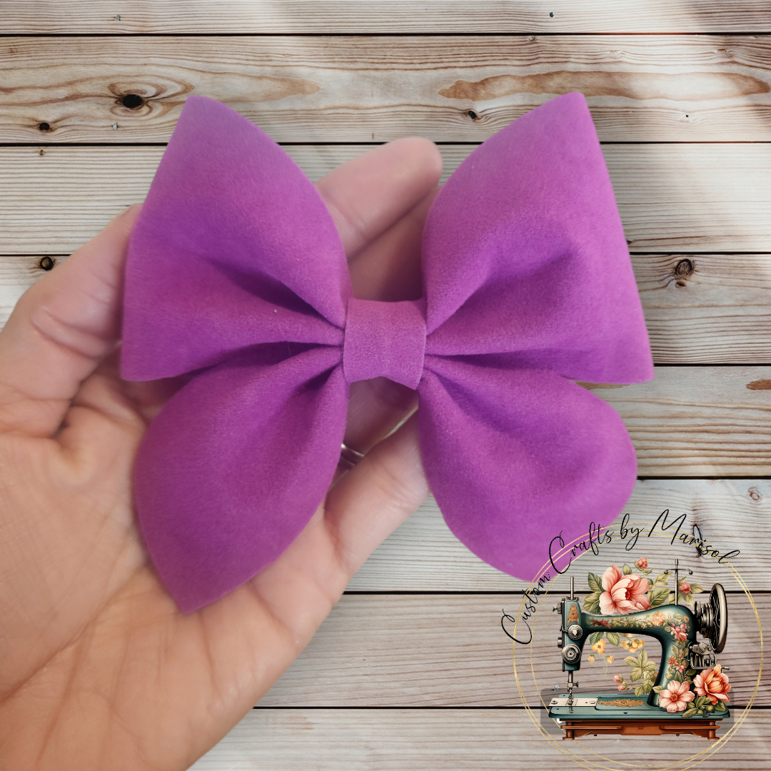 Velvet Sailor Bow On Clip or Nylon