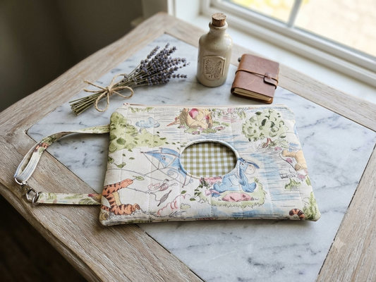 Diaper and Wipe Clutch in Bear and Friends