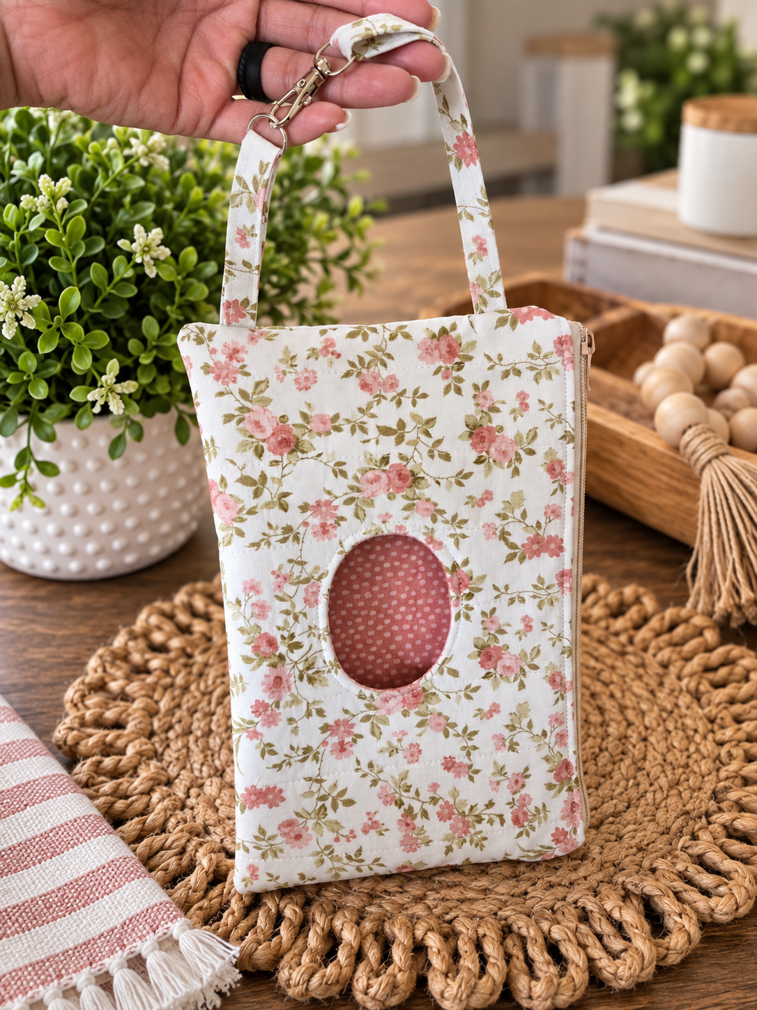 Diaper and Wipe Clutch Pretty Pink Floral