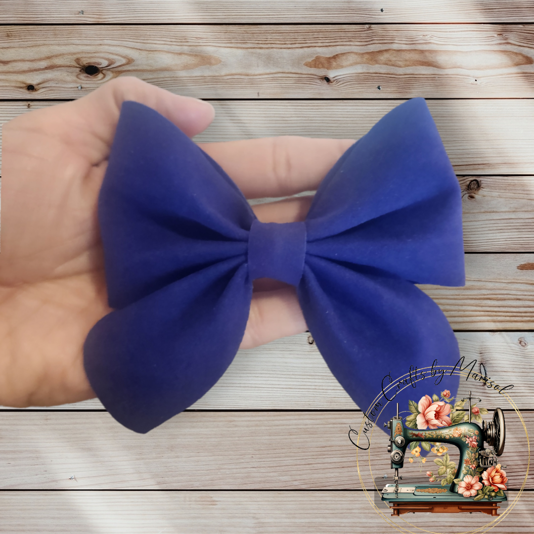 Velvet Sailor Bow On Clip or Nylon